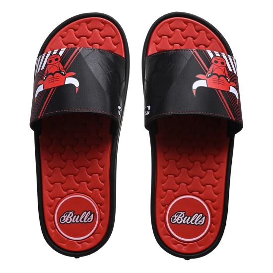 Sandalia Hombre Pump NBA II Slide Negro/Rojo/Blanco Rider - Imagen 3