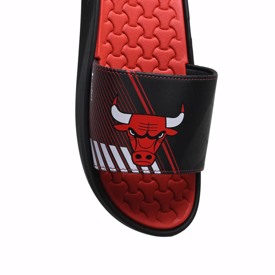 Sandalia Hombre Pump NBA II Slide Negro/Rojo/Blanco Rider - Imagen 6