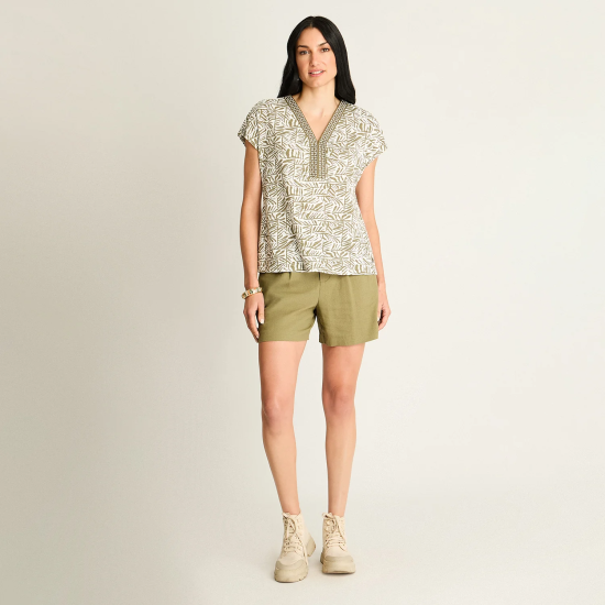 Polera Verde con Estampado Tropical Ldp - Imagen 4