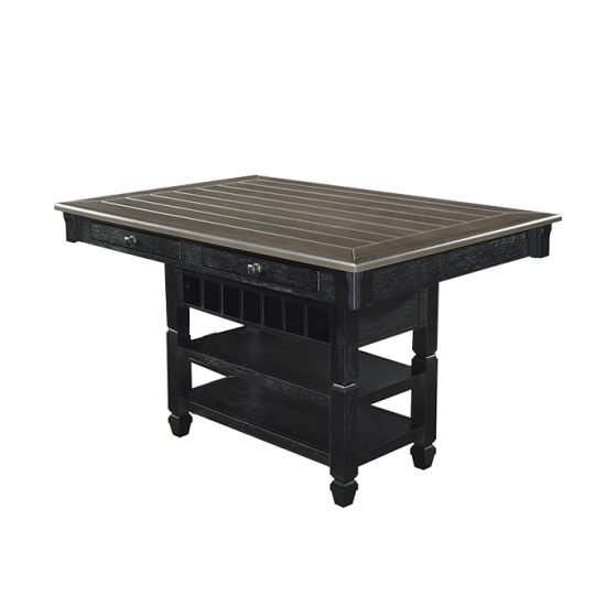 Comedor Isla Vermont Old Black + 6 Taburetes Tapizados Msa - Imagen 2