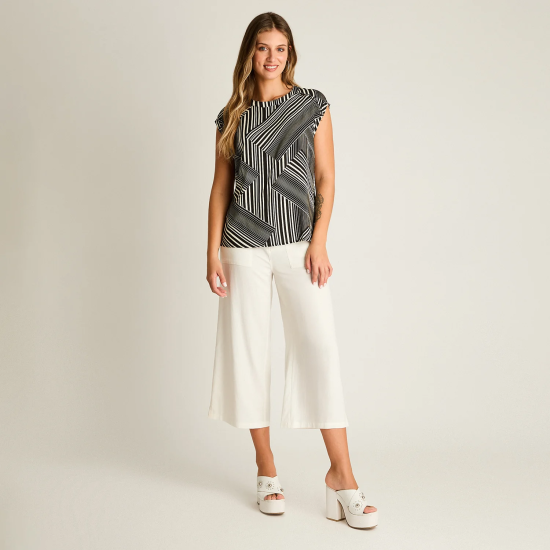 Blusa Negro Manga Corta No Elasticado Sin Forro Calce Holgado Ldp - Imagen 4