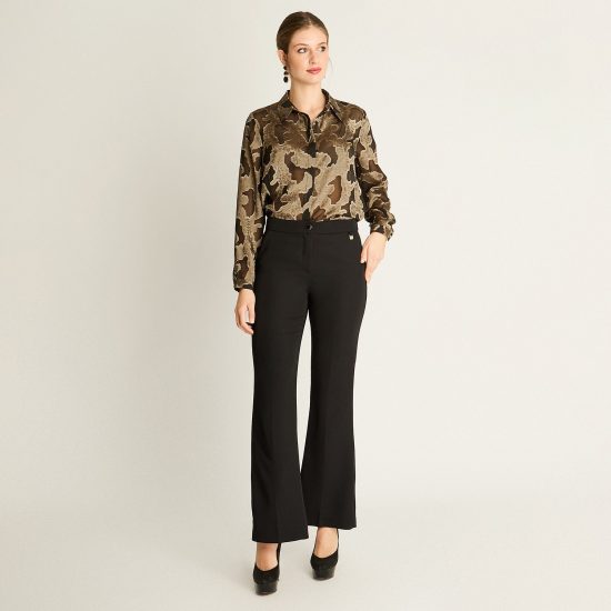 Pantalón Formal Negro Flare Ldp - Imagen 3