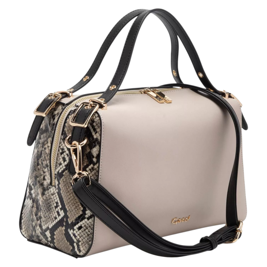 Cartera Dos Asas Mediana Gazel Off White Car3299 - Imagen 3