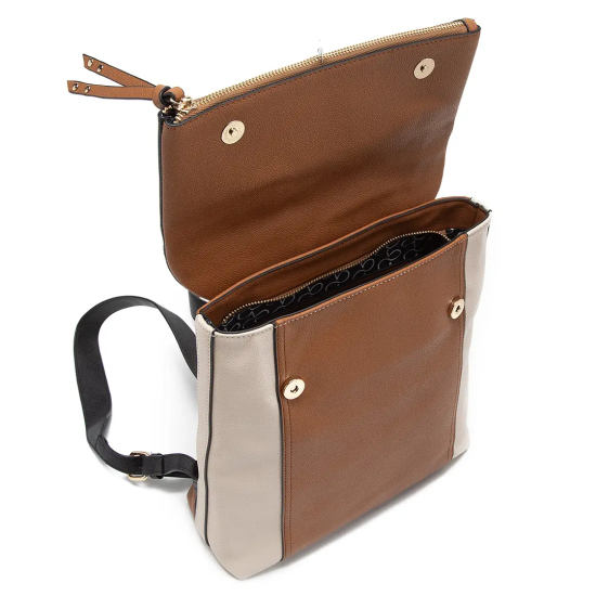 Mochila Mujer Grande Graneado Casual Gazel Car3386 Tostado - Imagen 3