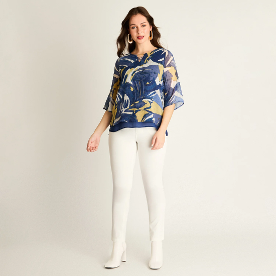 Blusa Mujer Azul Diseño de Plantas LDP - Imagen 2