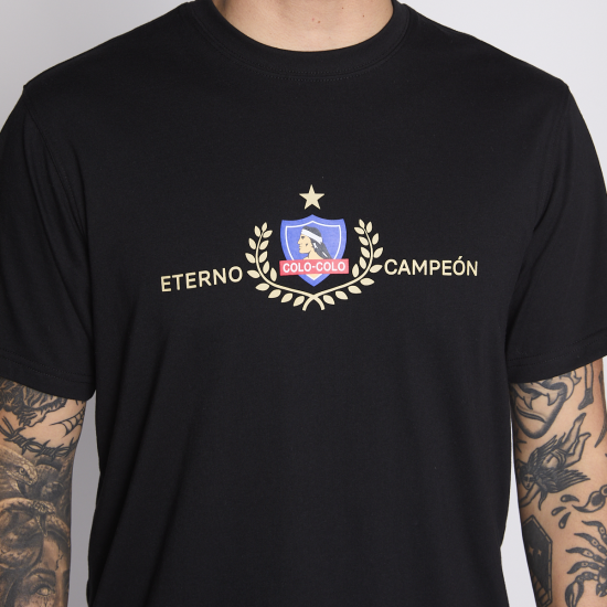 Polera Hombre Eterno Campeon Black V2621NE Colo Colo - Imagen 2