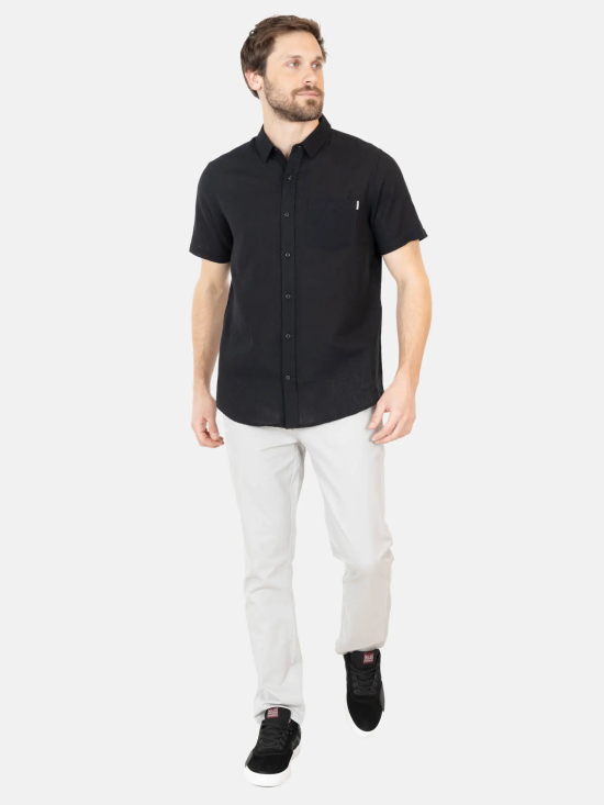 Camisa Hombre MC 5C688-MV Liso Black Maui - Imagen 3