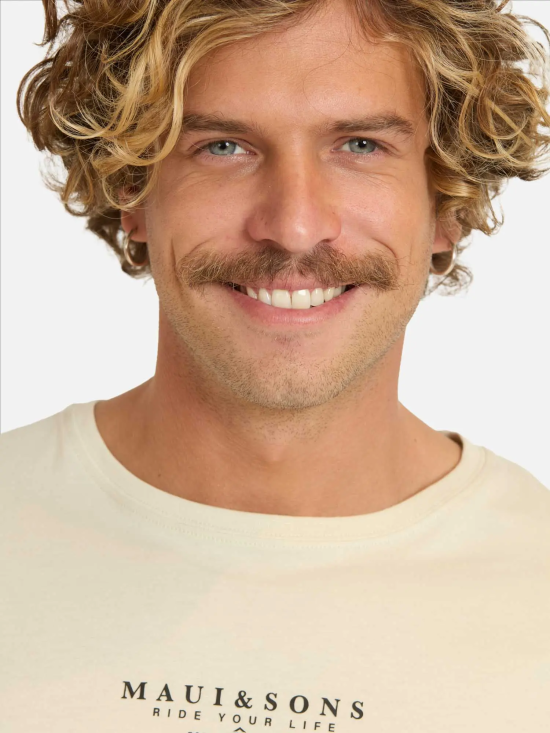 Polera Hombre MC 5P186-MV Liso Beige Maui - Imagen 3