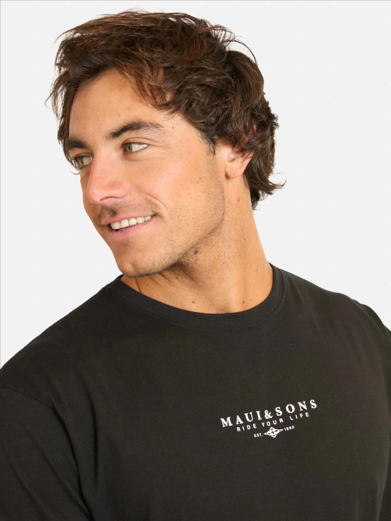 Polera Hombre MC 5P186-MV Liso Black Maui - Imagen 3