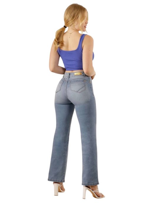 Jeans Mujer Divine Giulia Light Blue Tiro Alto Recto - Imagen 2