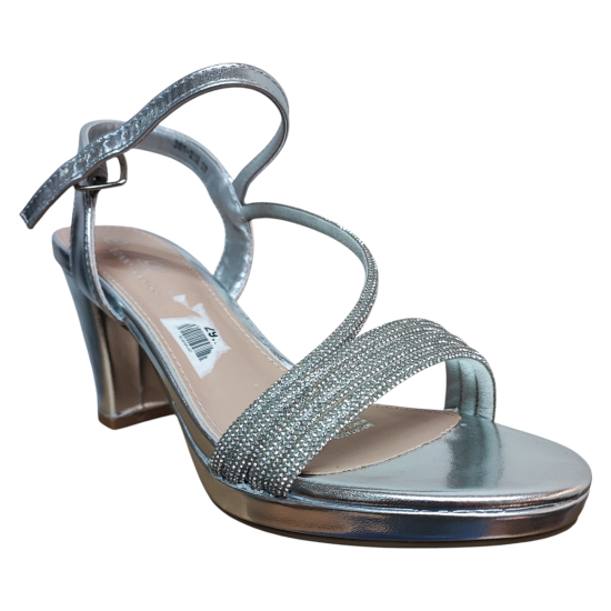 Sandalia Mujer Plata Crystal Glow Bonnyfranco - Imagen 2