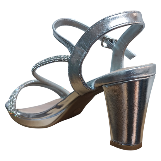 Sandalia Mujer Plata Crystal Glow Bonnyfranco - Imagen 4