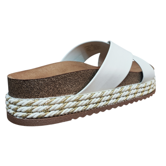 Sandalia Mujer Plataforma Blanca Comfort Chic Beira Rio - Imagen 2
