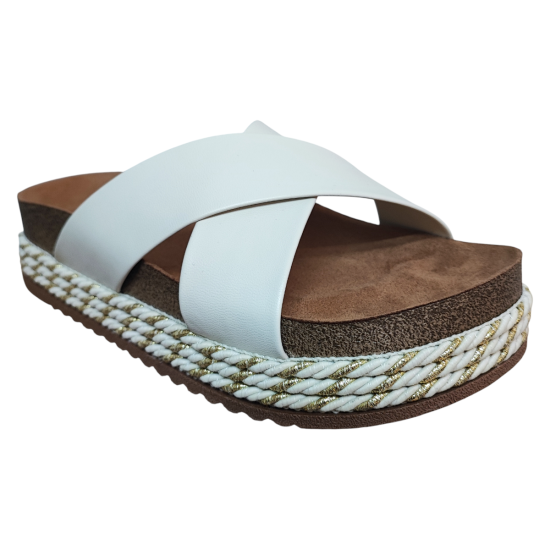 Sandalia Mujer Plataforma Blanca Comfort Chic Beira Rio - Imagen 3