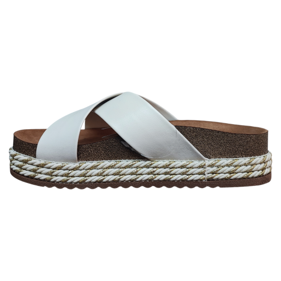 Sandalia Mujer Plataforma Blanca Comfort Chic Beira Rio - Imagen 4