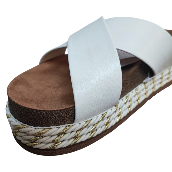 Sandalia Mujer Plataforma Blanca Comfort Chic Beira Rio - Imagen 6