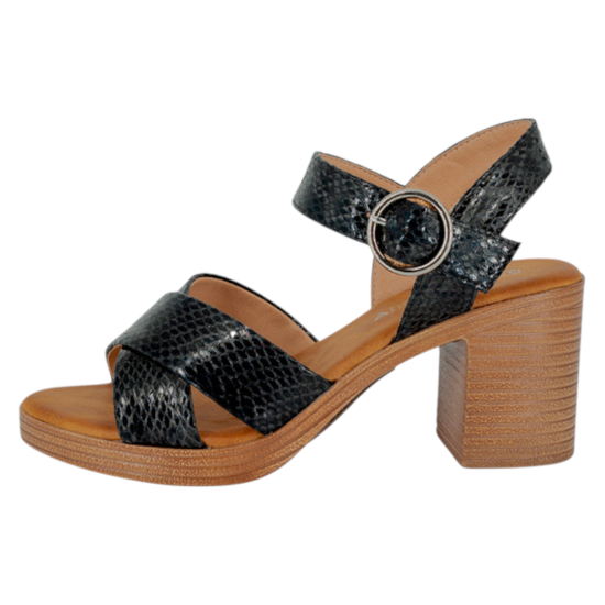Sandalia Mujer Taco Ancho Negro Alquimia - Imagen 2