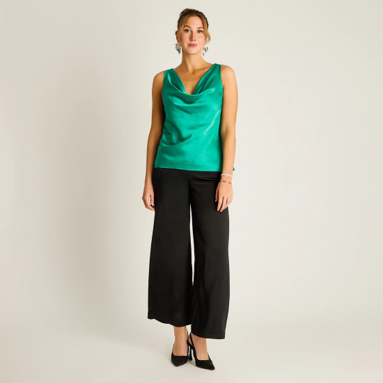 Blusa Verde Drapeada con Cadenita Ldp - Imagen 2