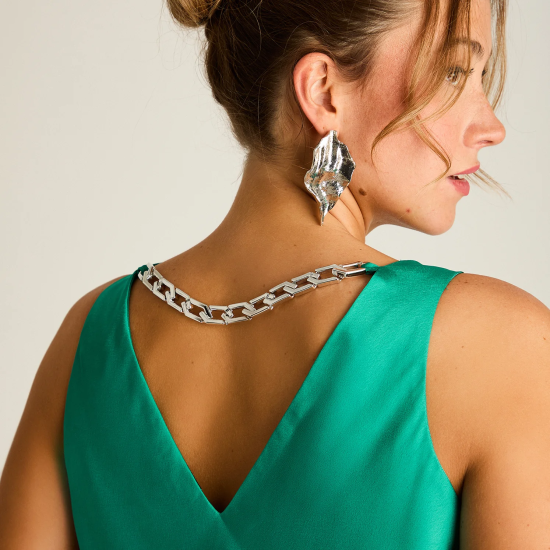 Blusa Verde Drapeada con Cadenita Ldp - Imagen 5