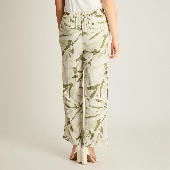 Pantalón Casual Palazzo Verde Estampado Ldp - Imagen 3