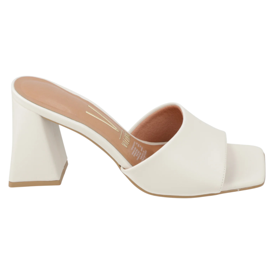 Sandalia Mujer Taco Ancho Alto Blanco Ecocuero Vizzano - Imagen 3