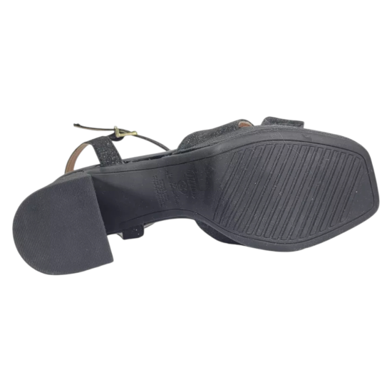 Sandalia Mujer Tela Shine París Verniz Premium Negro Vizzano - Imagen 3