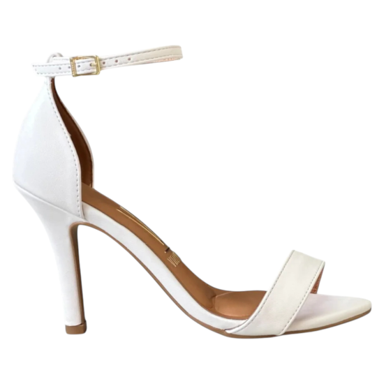 Sandalia Mujer Taco Aguja Eco Cuero Blanco Vizzano - Imagen 3