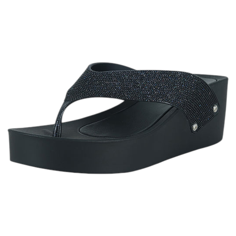 Sandalia Mujer Mykonos Plataforma Negro Alquimia