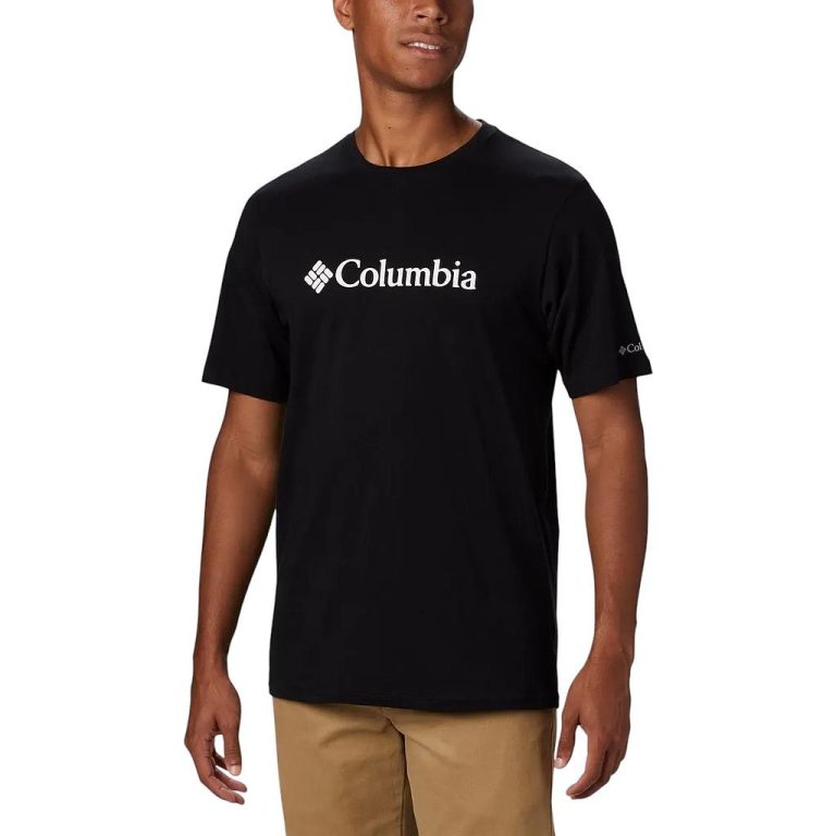 Polera Hombre CSC Basic Logo Manga Corta Negra Columbia