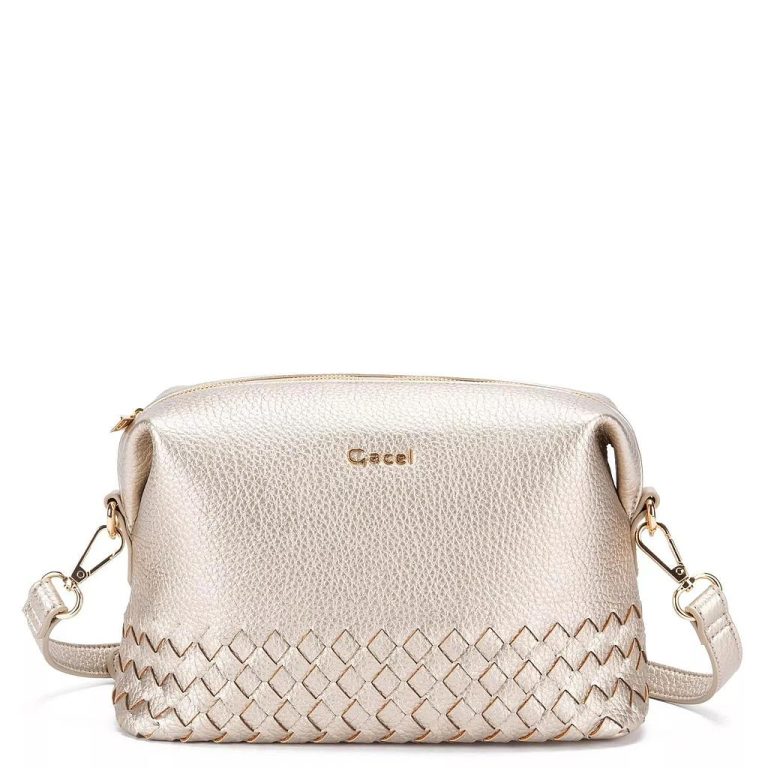 Cartera Bandolera Grande Gacel Dorado Car3346