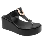 Sandalia Mujer Plataforma Negra Aura Bonny Franco