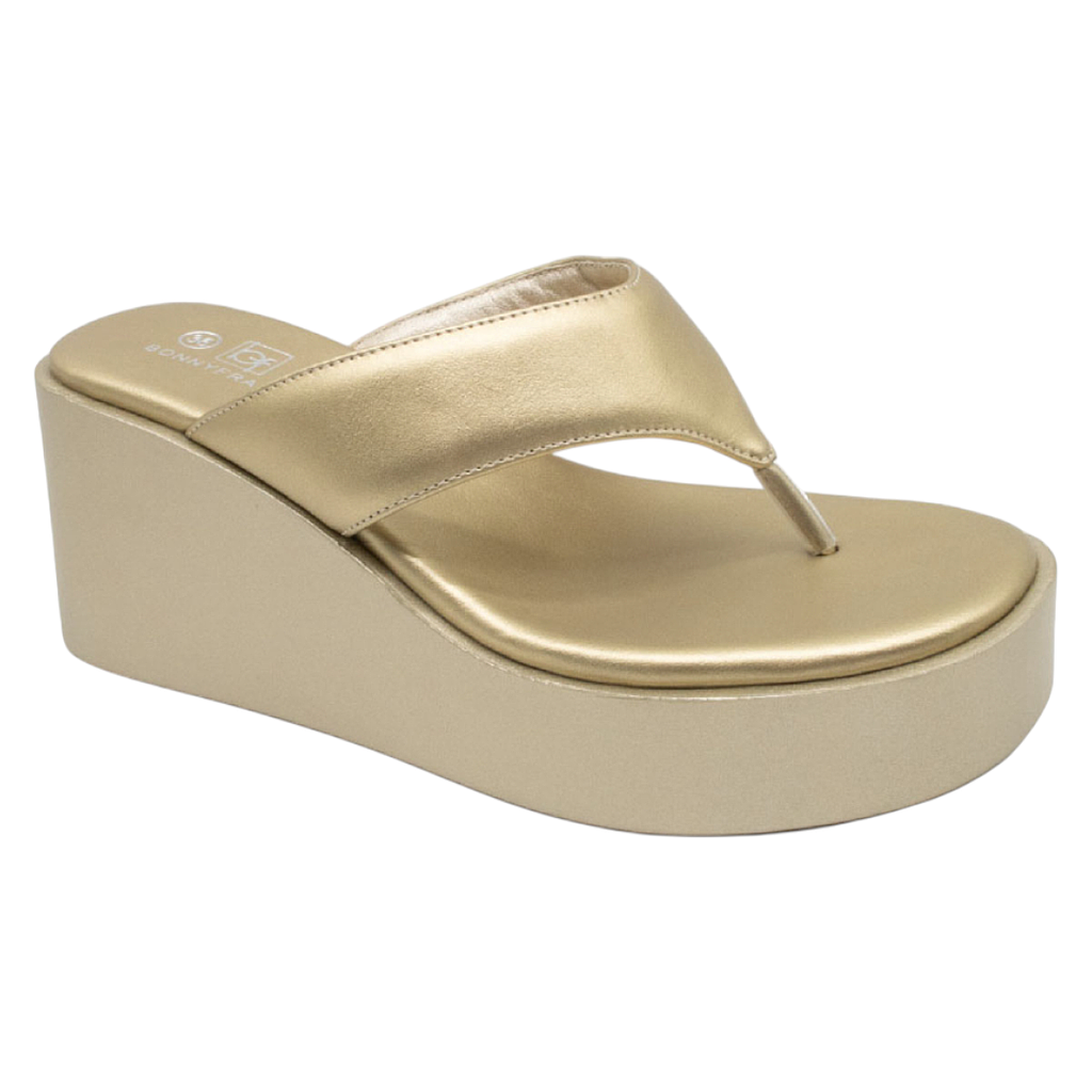 Sandalia Mujer Dorada Glam Rise Bonnyfranco