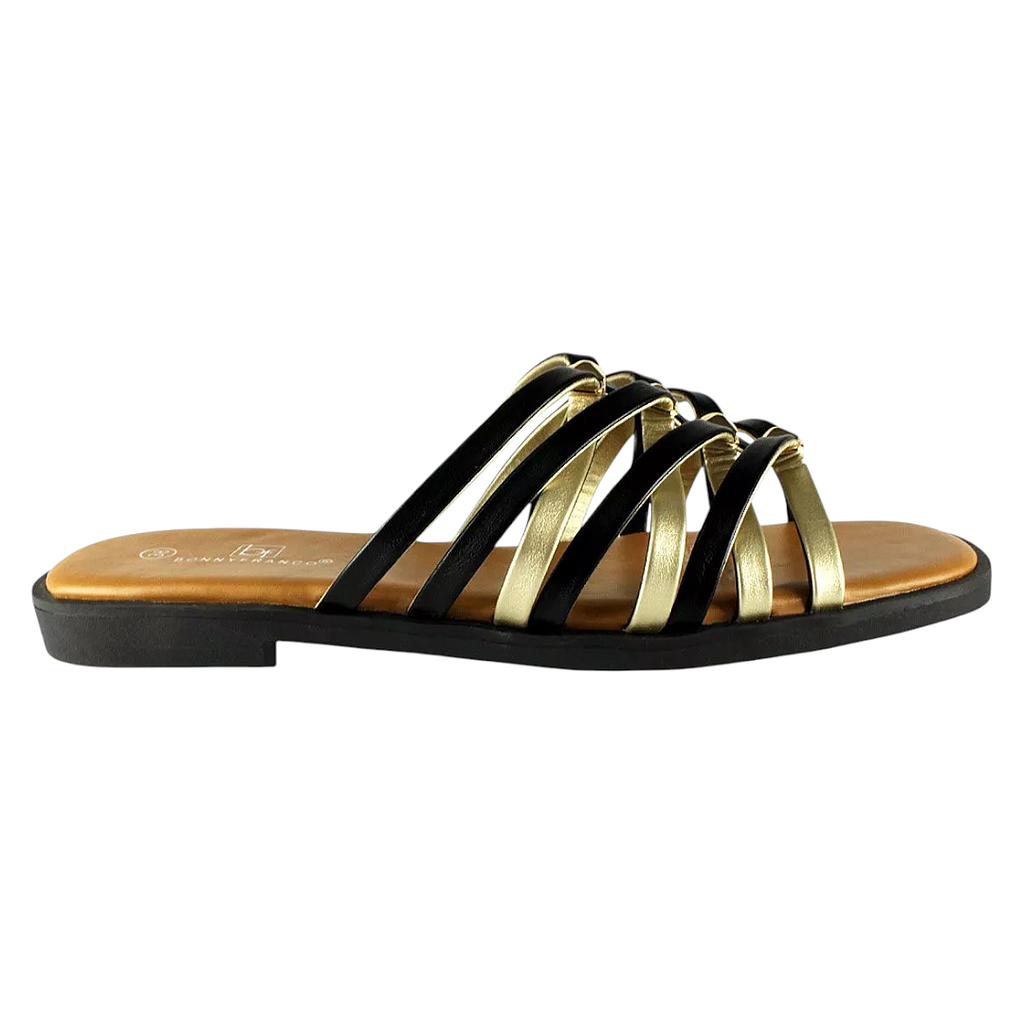 Sandalia Mujer Negra Urban Glow Bonnyfranco