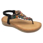 Sandalia Mujer Negra Boho Spirit Bonnyfranco