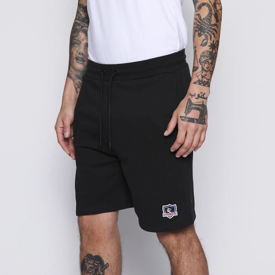 Short Colo Colo Urbano Hombre Negro Escudo Blanco