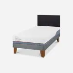Cama Europea 1,5 Plazas Excellence Plus + Respaldo Villarrica Negro
