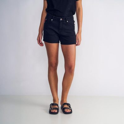 Short Mujer Recto Lavado Negro Ellus