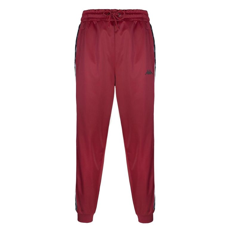Pantalón Buzo Kappa Men Banda Burgundy Black