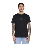 Polera Hombre Kappa Banda Black Logo Front Grey