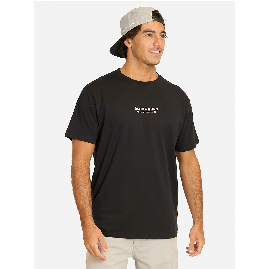 Polera Hombre MC 5P610-MV Liso Black Maui