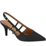 Zapato Taco Medio Mujer Pelica Negro Vizzano