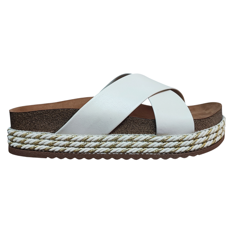 Sandalia Mujer Plataforma Blanca Comfort Chic Beira Rio