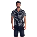 Camisa Hombre Surf Guayabera Sarga Flores Ellus