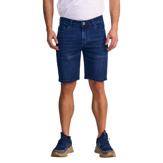 Short Hombre Denim Bob Tiro Alto Dark Blue Ellus