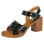Sandalia Mujer Taco Ancho Negro Alquimia