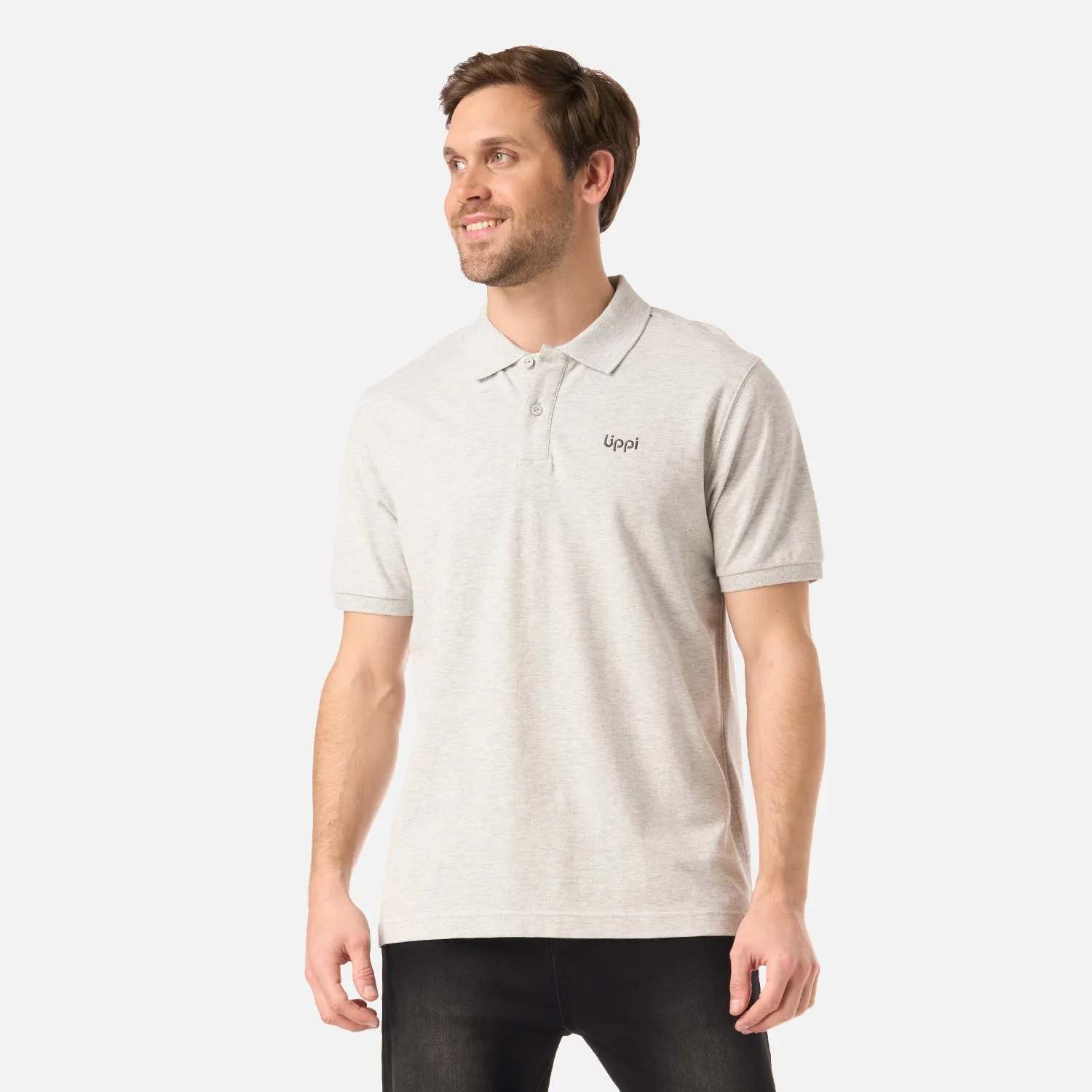 Polera Hombre M First Class Elastic Polo Melange Gris Lippi