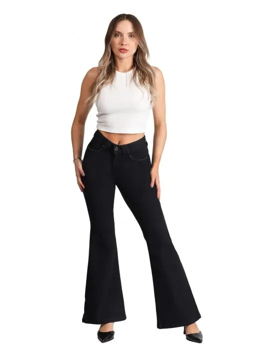 Jeans Mujer Flare 4066 Negro Mohicano