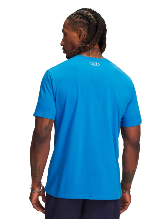 Polera Hombre Logo Manga Corta Azul Under Armour - Imagen 2