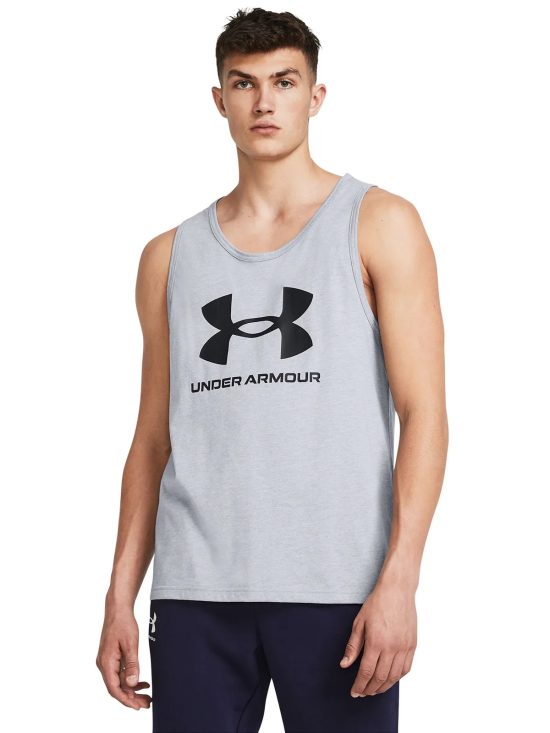Polera Hombre sin manga Sportstyle Gris Under Armour - Imagen 3