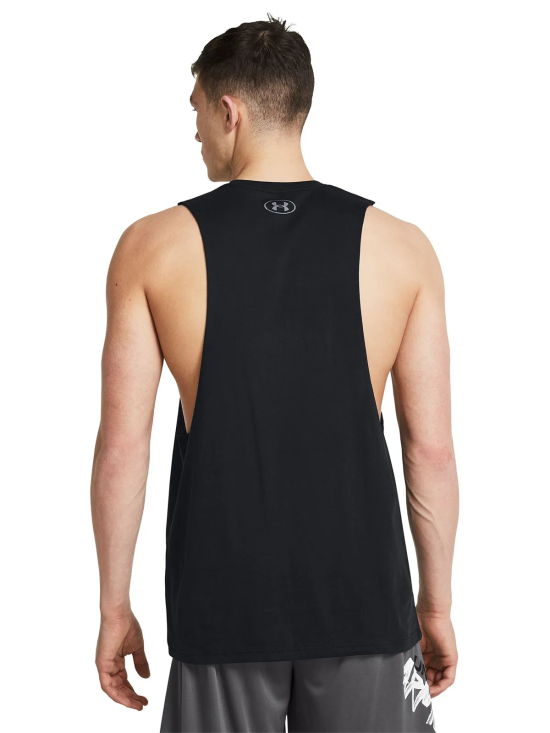 Polera Sin Mangas Hombre Left Chest Cut-Off Negra Under Armour - Imagen 2